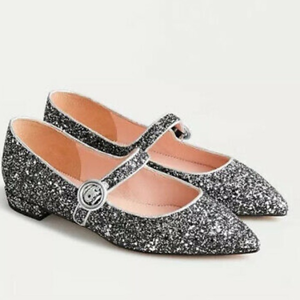 J. Crew Mary Jane with Glitter Flats, 6